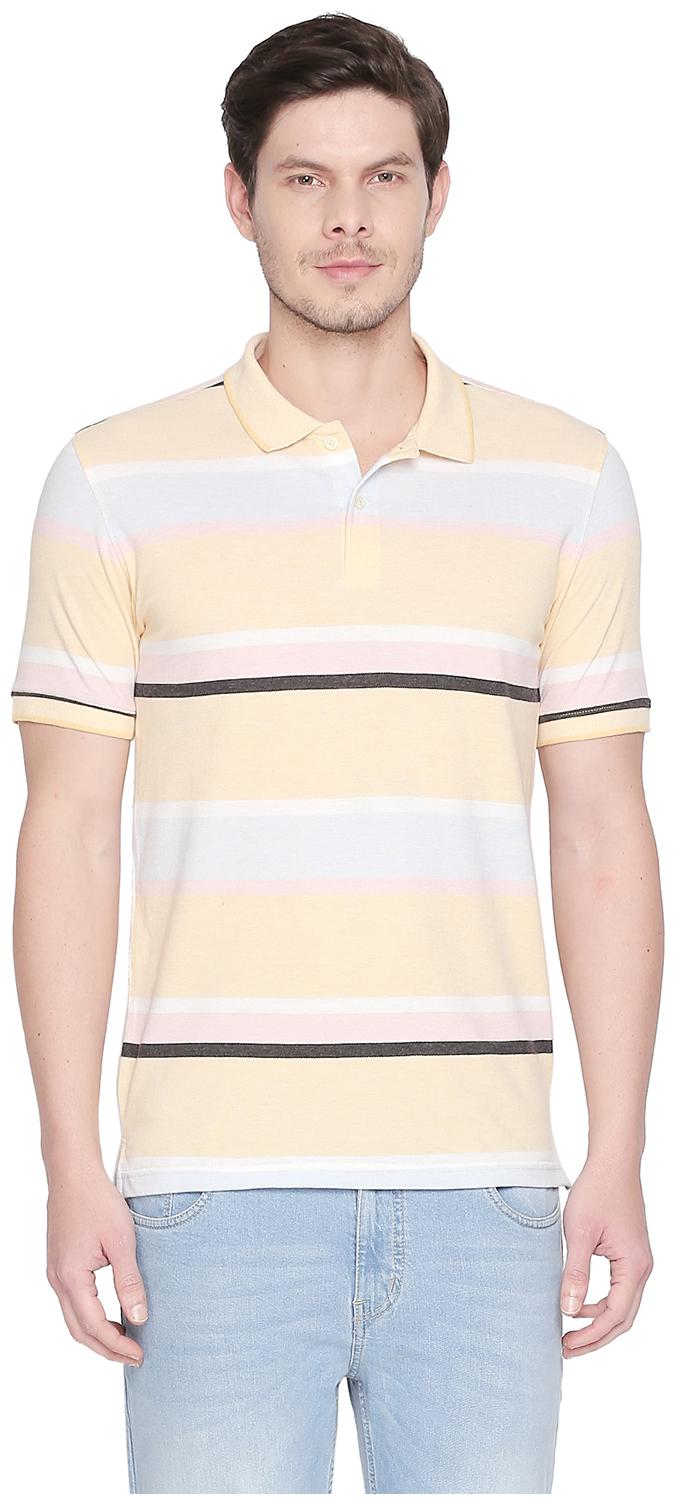 

Byford By Pantaloons Men Yellow Slim fit Cotton Polo collar T-Shirt - Pack Of 1