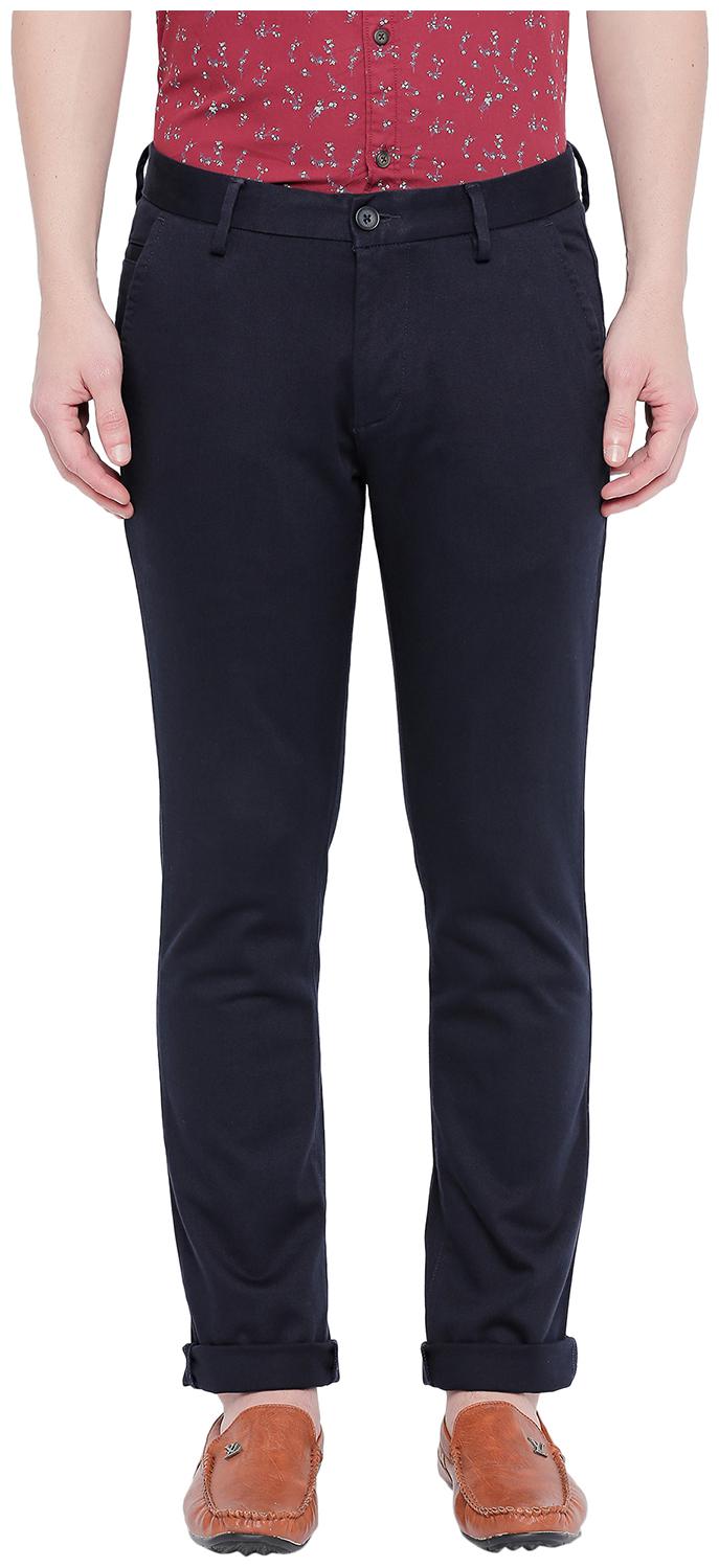 

Byford by Pantaloons Men Blue Solid Slim fit Regular trousers