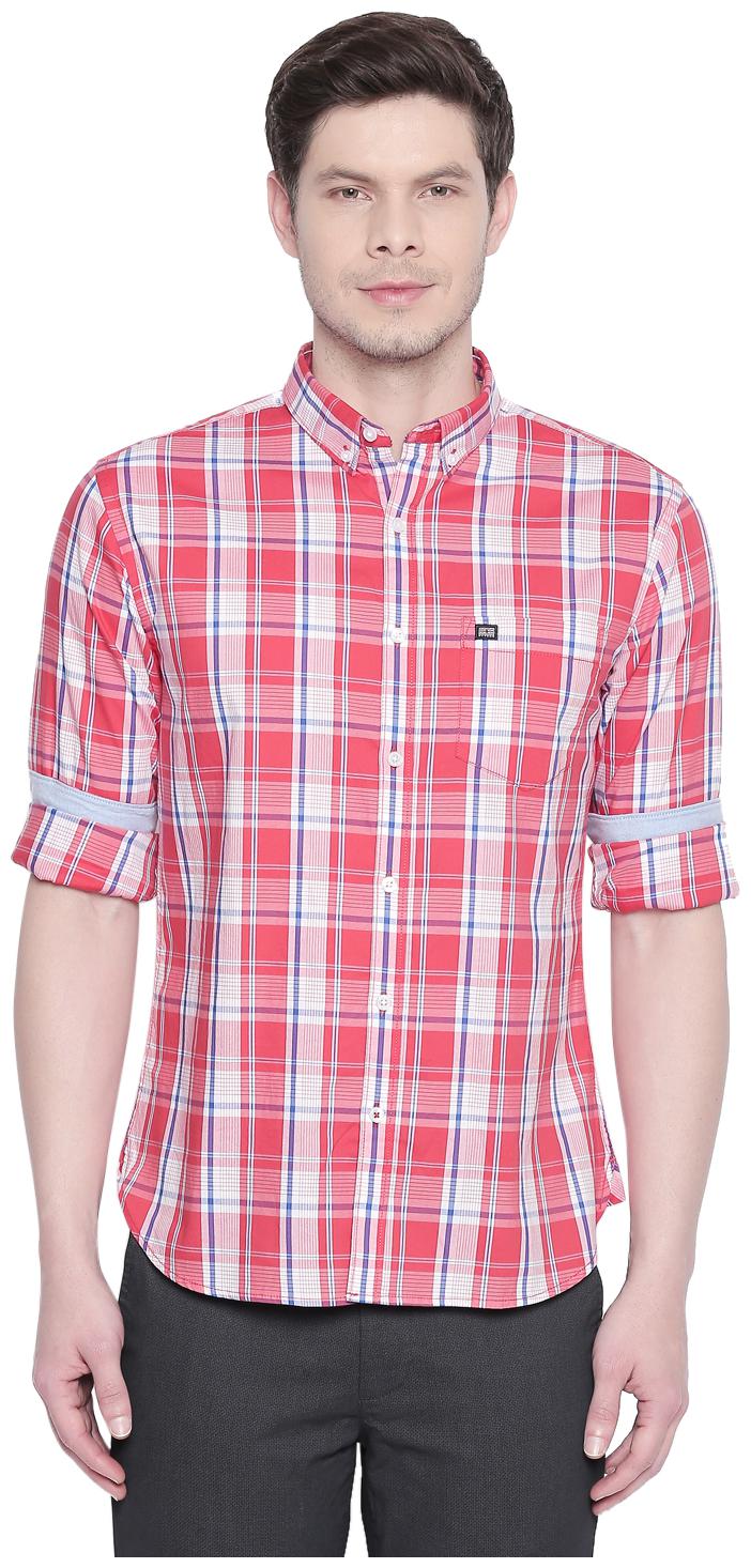 

Byford By Pantaloons Men Red Checked Slim Fit Casual Shirt