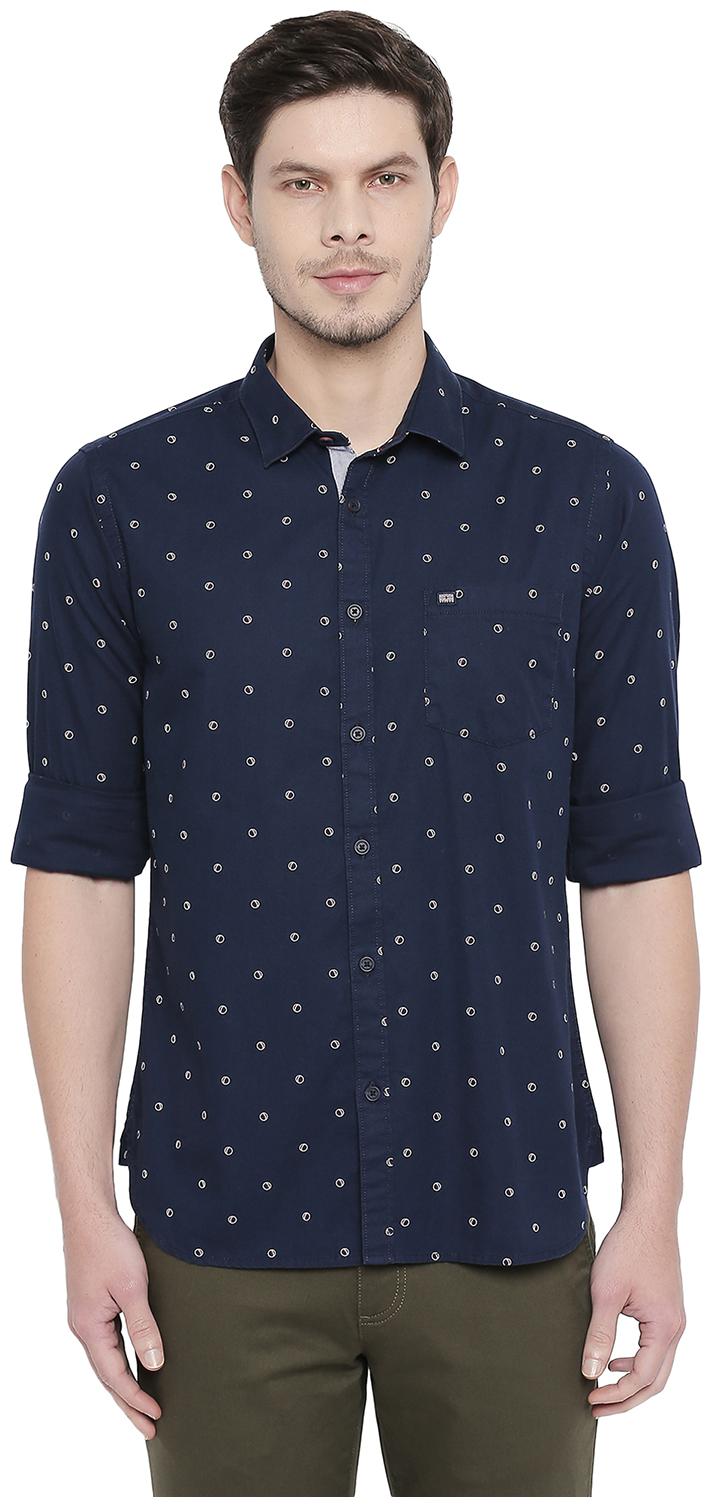 

Byford by Pantaloons Men Blue Printed Slim Fit Casual Shirt