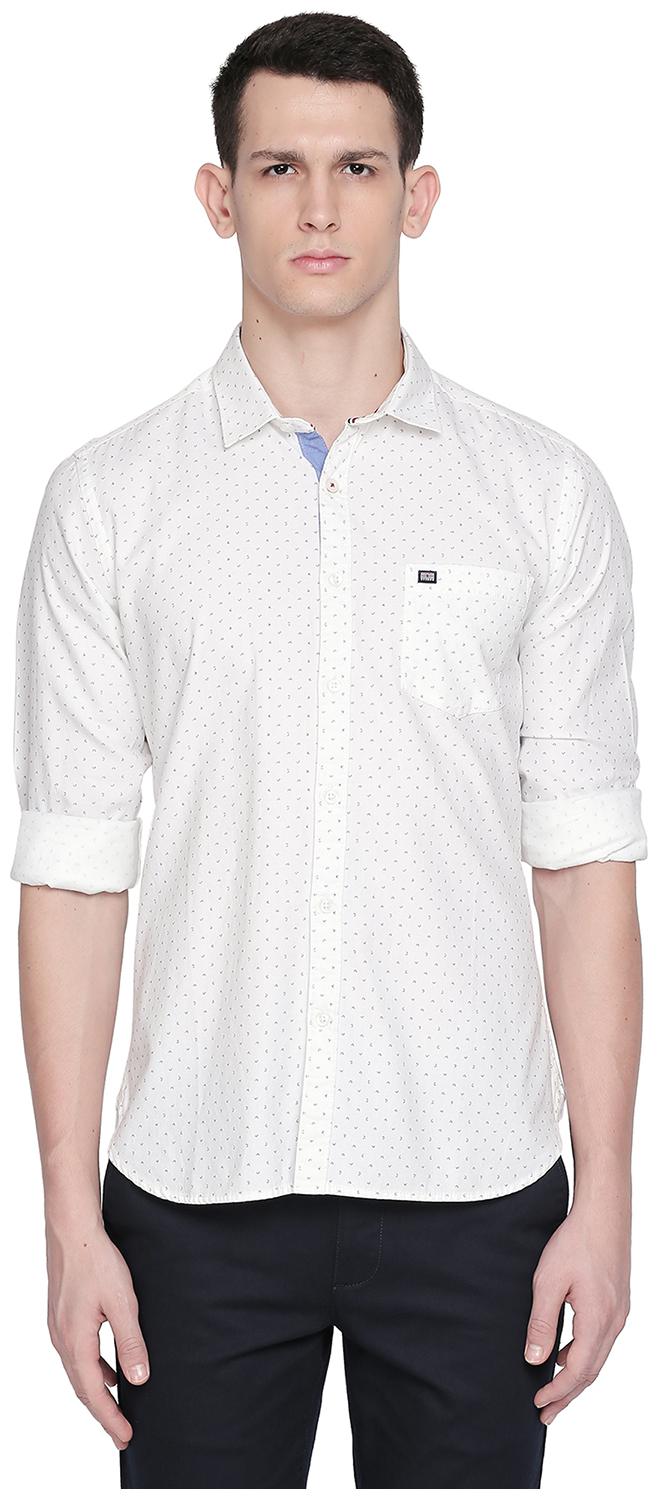 

Byford by Pantaloons Men White Printed Slim Fit Casual Shirt