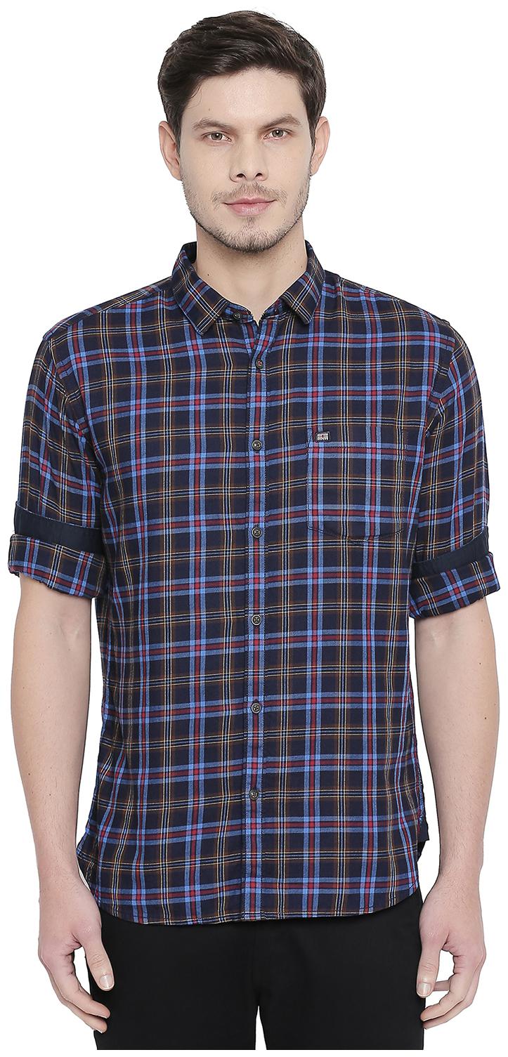 

Byford by Pantaloons Men Brown Checked Slim Fit Casual Shirt
