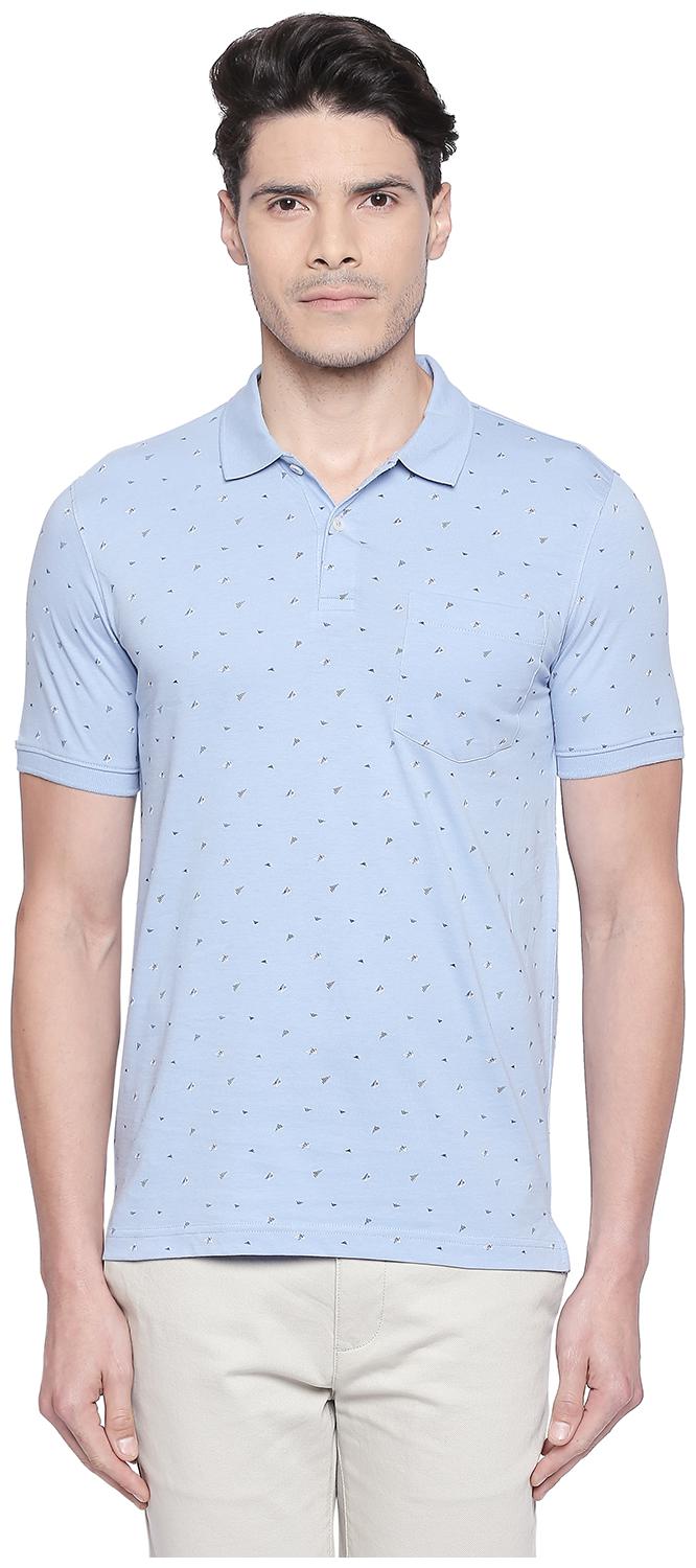 

Byford By Pantaloons Men Blue Regular fit Cotton Polo collar T-Shirt - Pack Of 1
