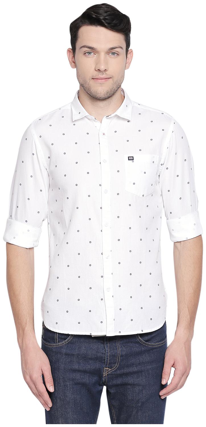

Byford By Pantaloons Men White Printed Regular Fit Casual Shirt