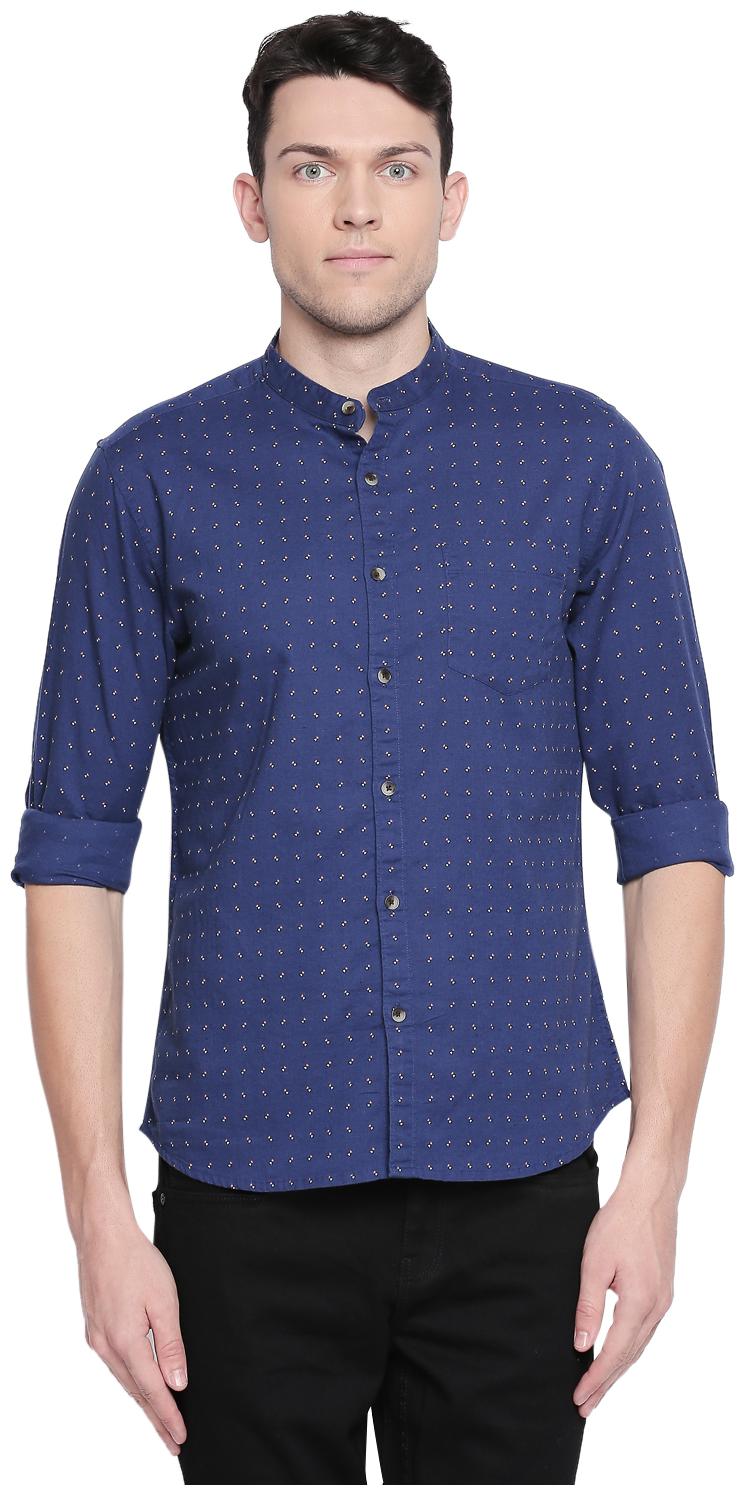 

Byford By Pantaloons Men Navy Blue Printed Regular Fit Casual Shirt