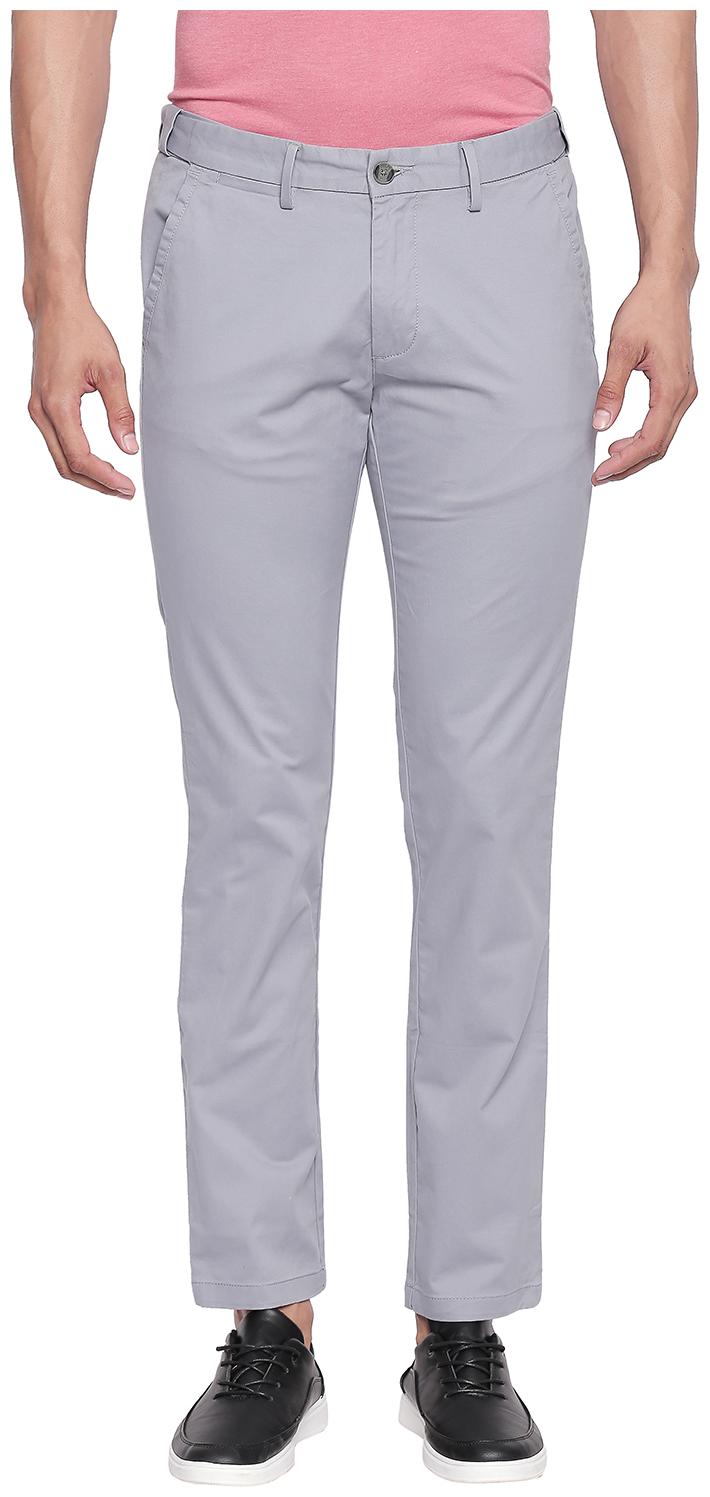 

Byford By Pantaloons Men Grey Solid Slim fit Regular trousers