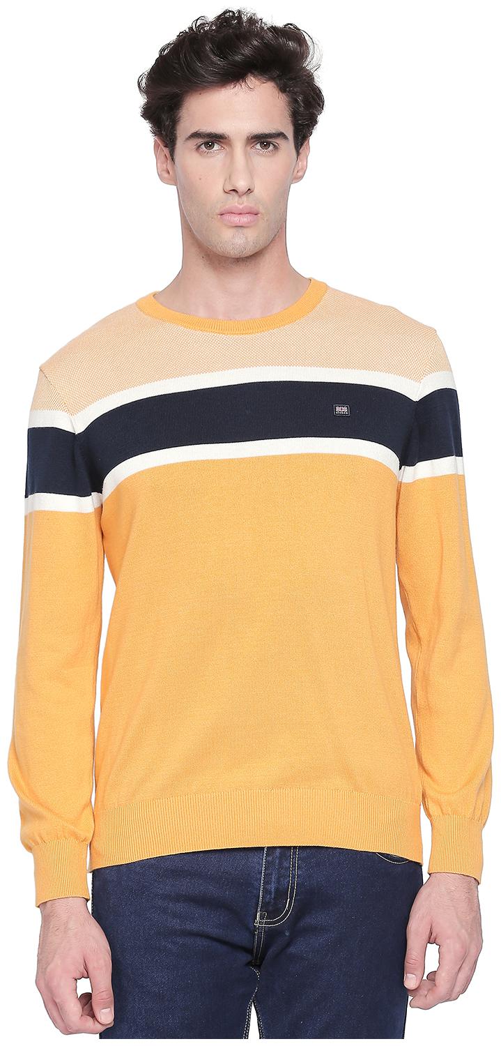

Byford By Pantaloons Men Yellow Round neck Pullover