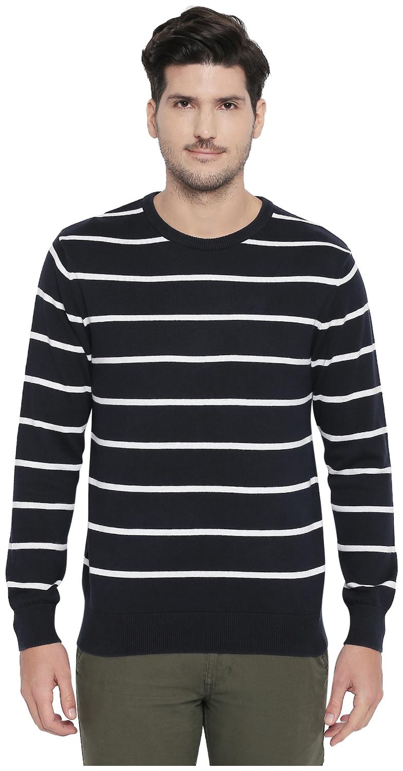 

Byford by Pantaloons Men Blue Round neck Front-open sweater