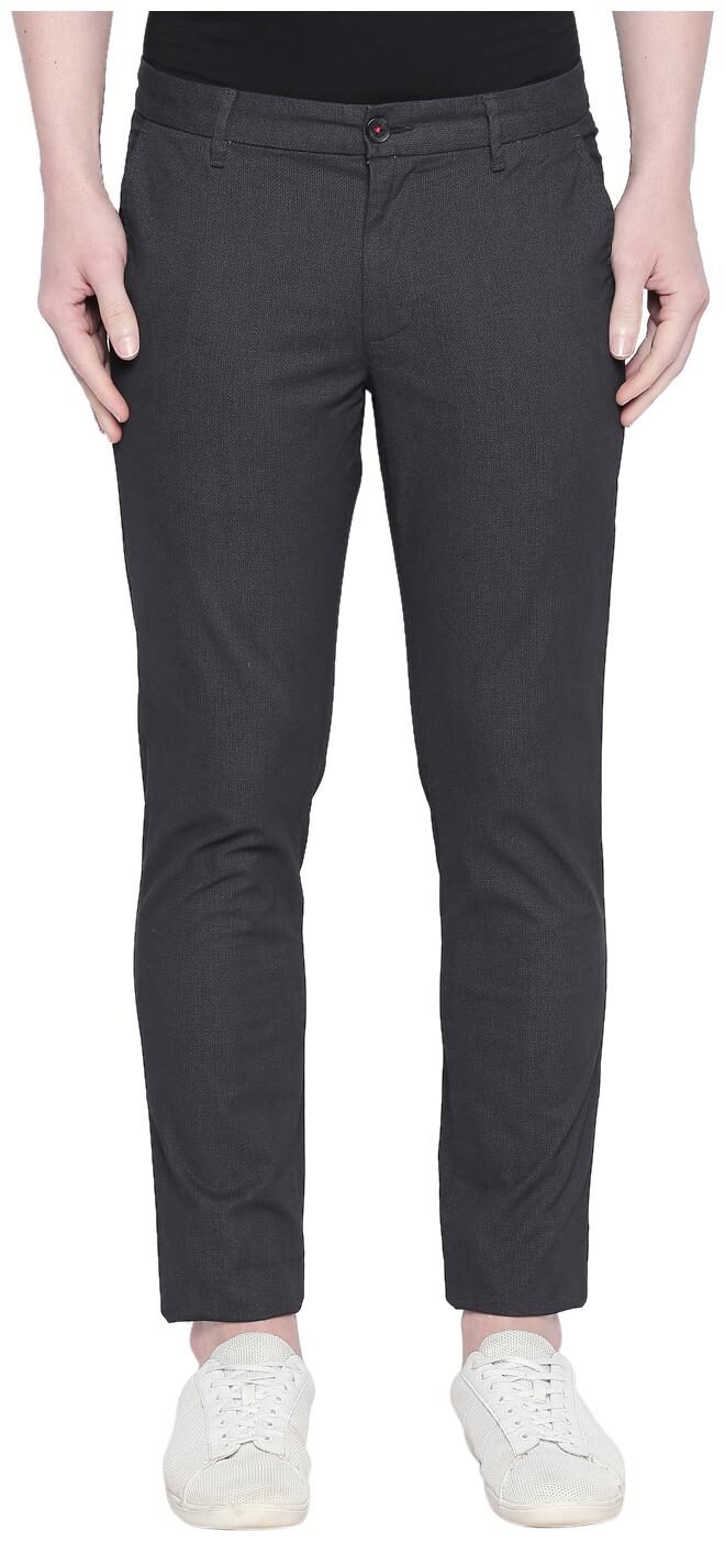 

Byford By Pantaloons Men Grey Textured Slim fit Regular trousers