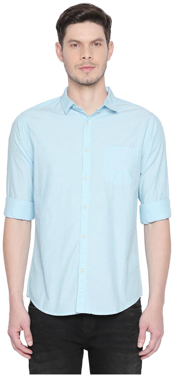 

Byford by Pantaloons Men Blue Solid Slim Fit Casual Shirt