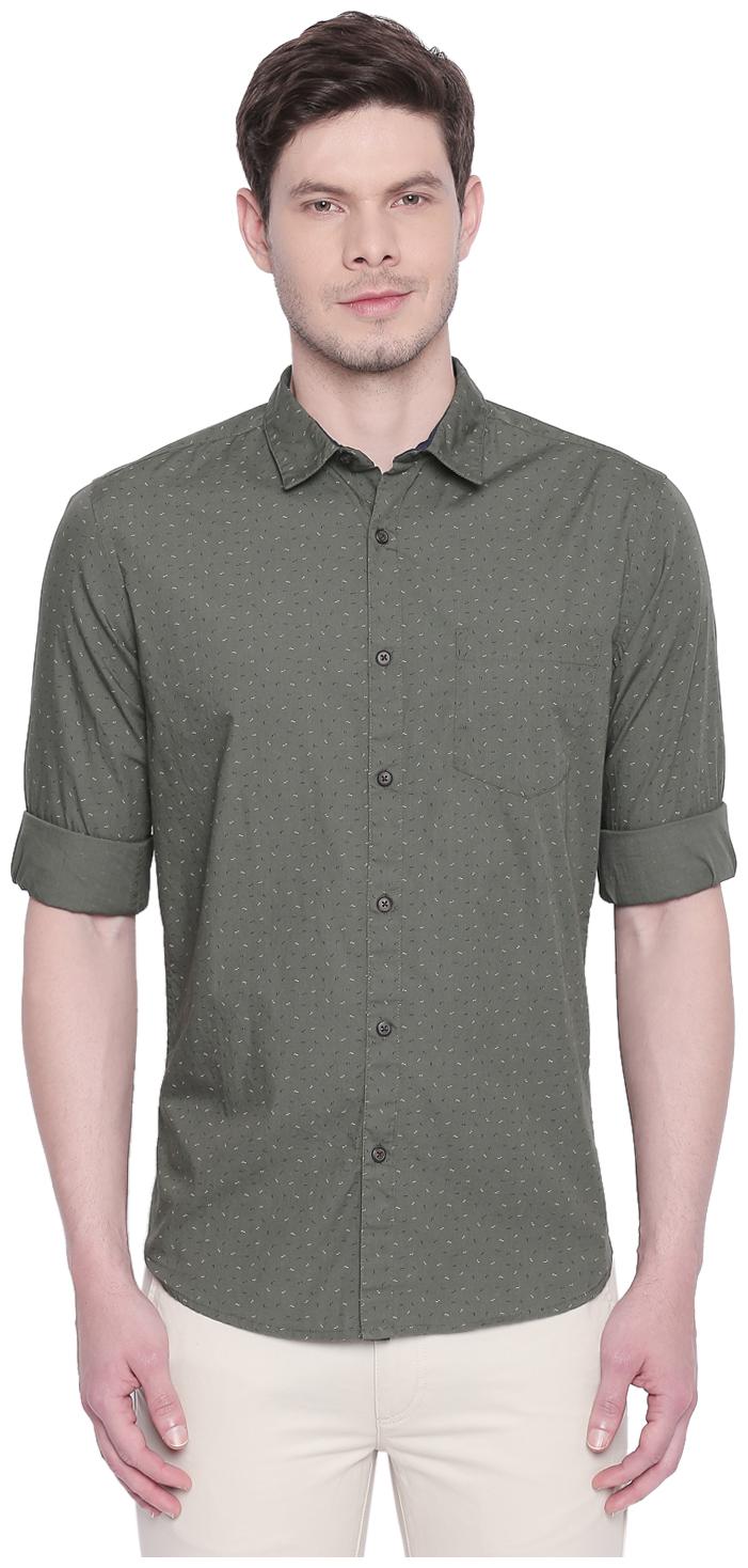 

Byford By Pantaloons Men Grey Printed Slim Fit Casual Shirt