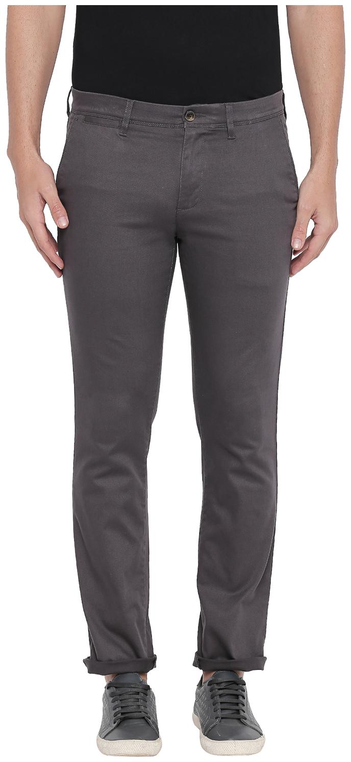 

Byford by Pantaloons Men Grey Solid Slim fit Regular trousers