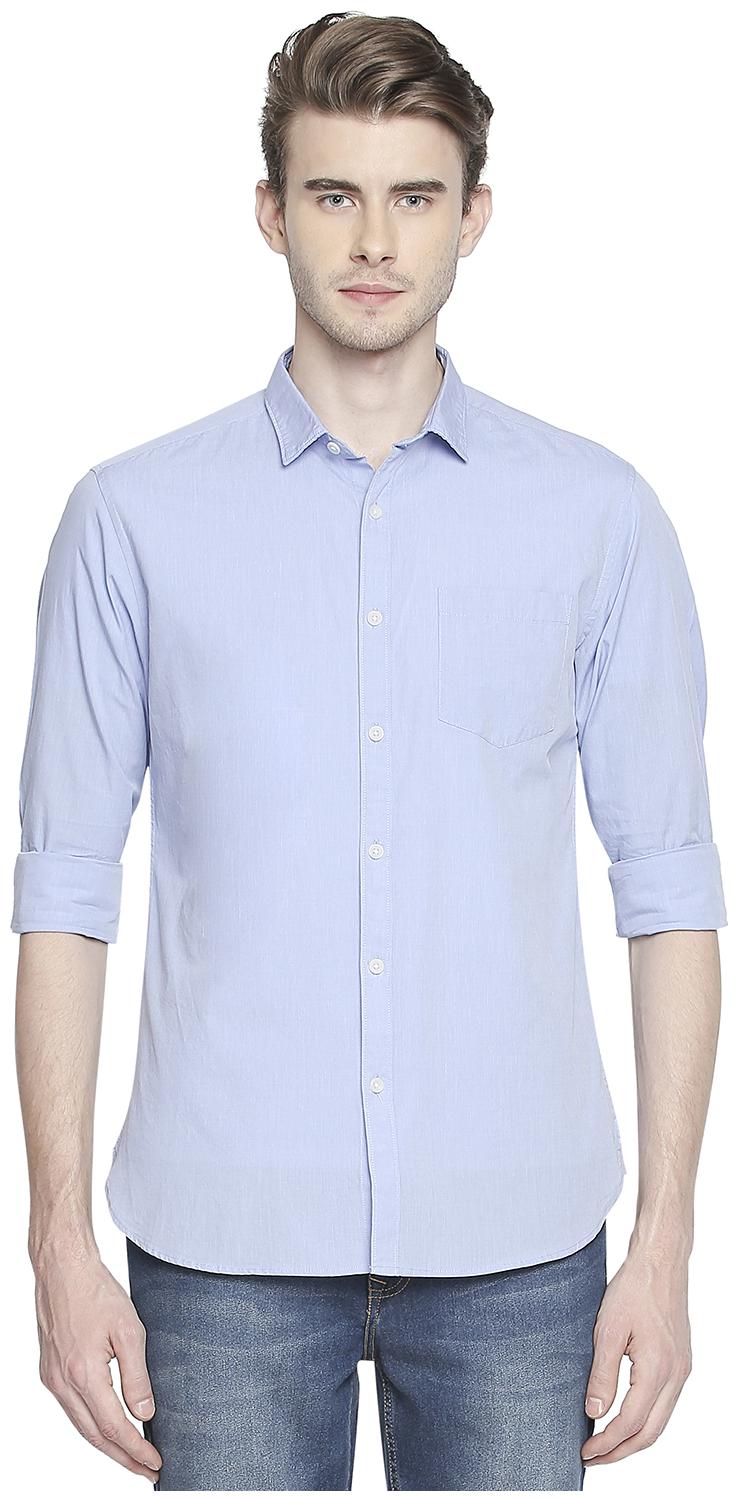 

Byford by Pantaloons Men Blue Solid Slim Fit Casual Shirt