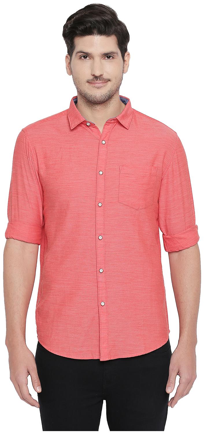 

Byford by Pantaloons Men Orange Solid Slim Fit Casual Shirt
