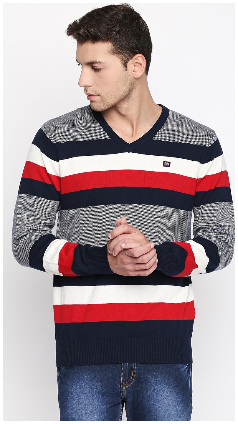 

Byford by Pantaloons Men Blue V neck Longline sweater