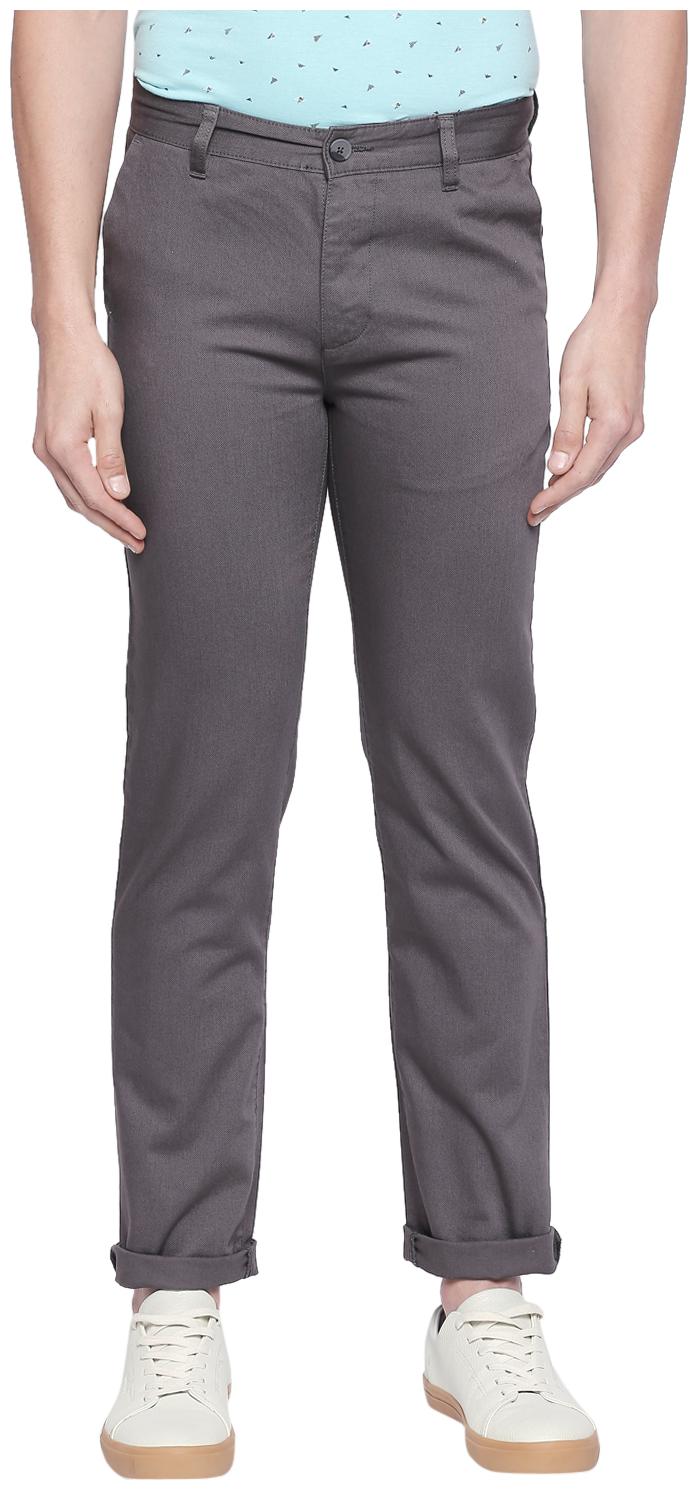 

Byford By Pantaloons Men Grey Textured Regular fit Regular trousers