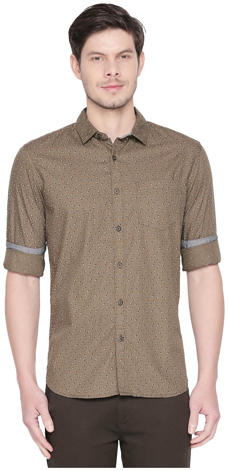 

Byford by Pantaloons Men Green Printed Slim Fit Casual Shirt
