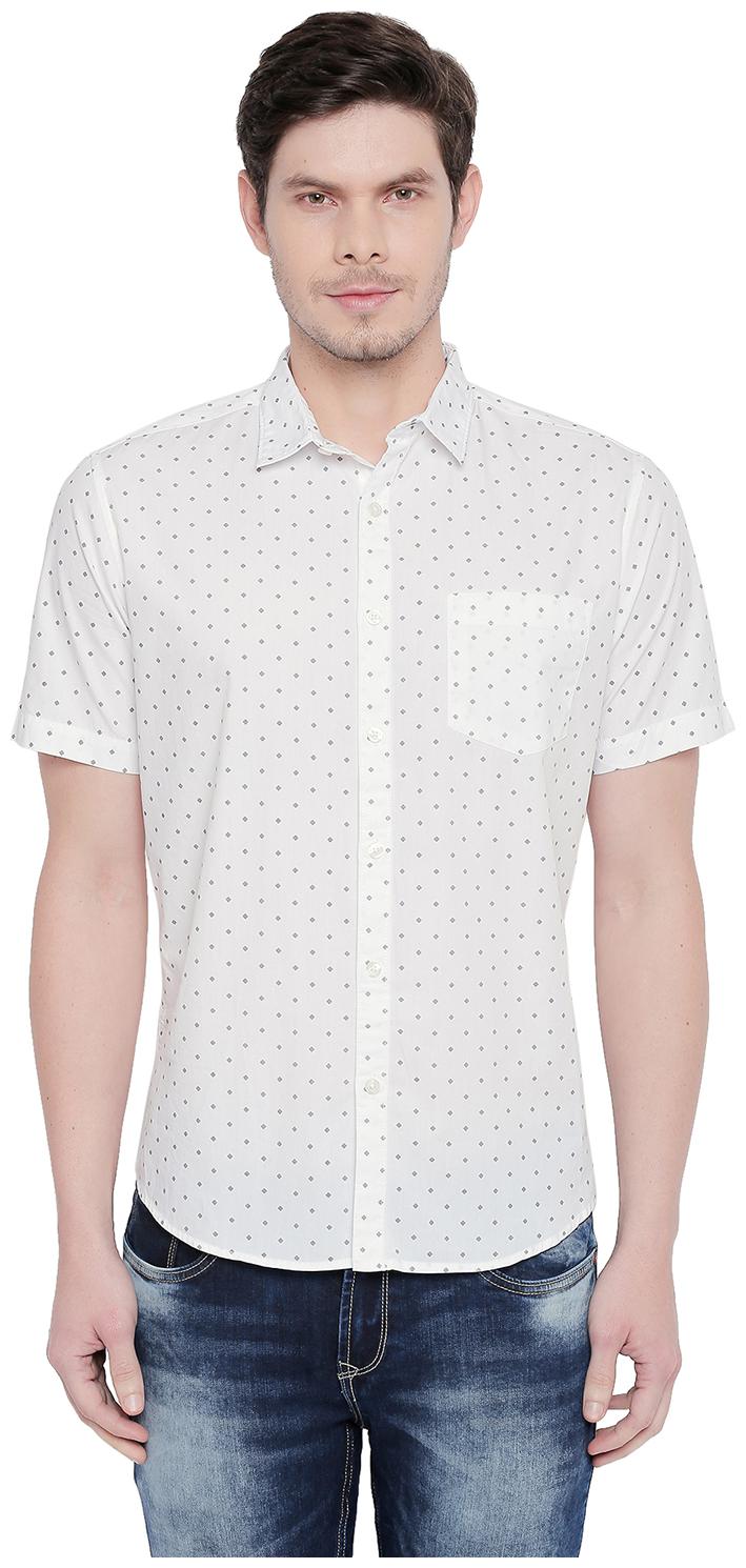 

Byford by Pantaloons Men White Printed Slim Fit Casual Shirt