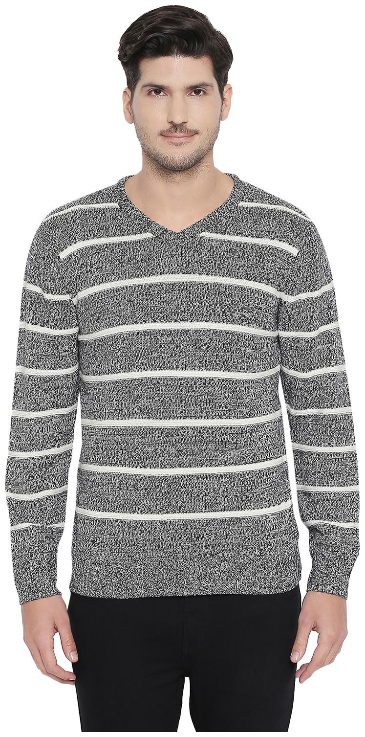 

Byford by Pantaloons Men Blue V neck Longline sweater