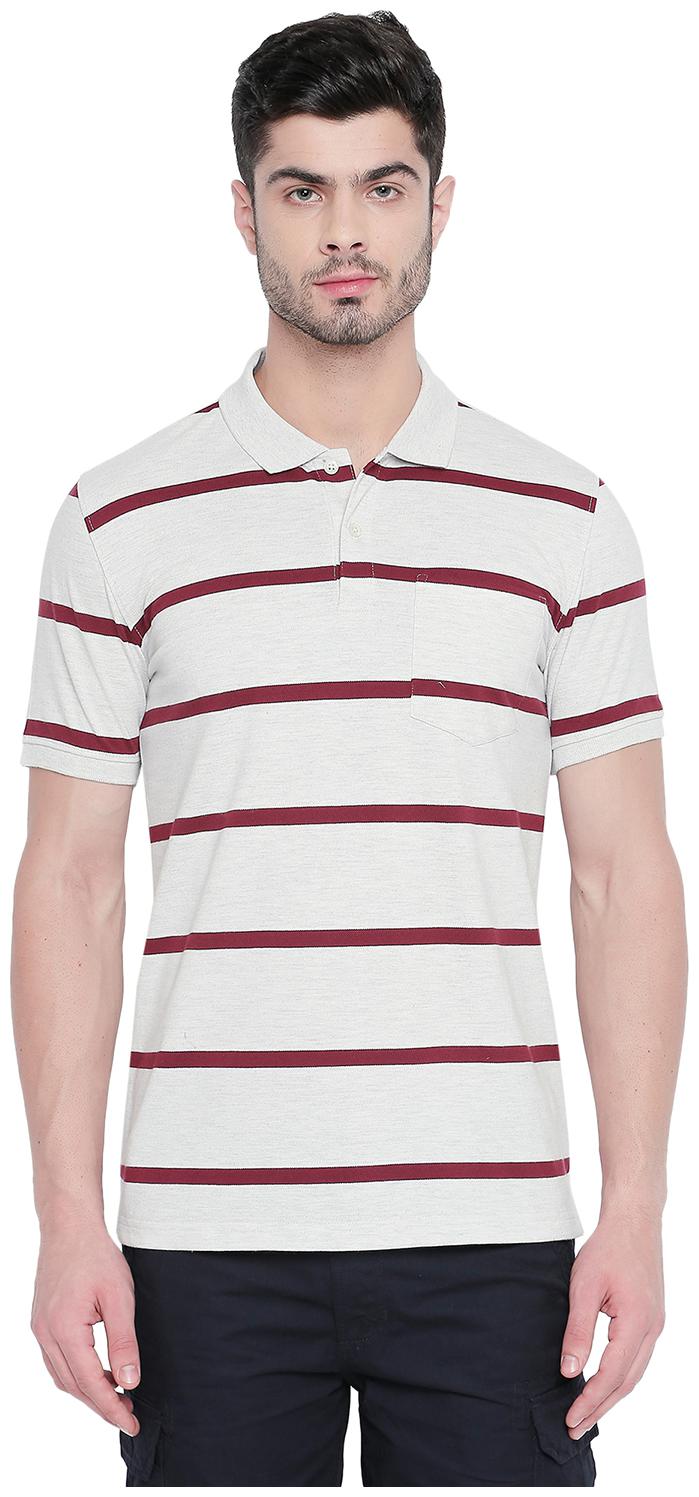 

Byford by Pantaloons Men Grey Slim fit Cotton Polo collar T-Shirt - Pack Of 1