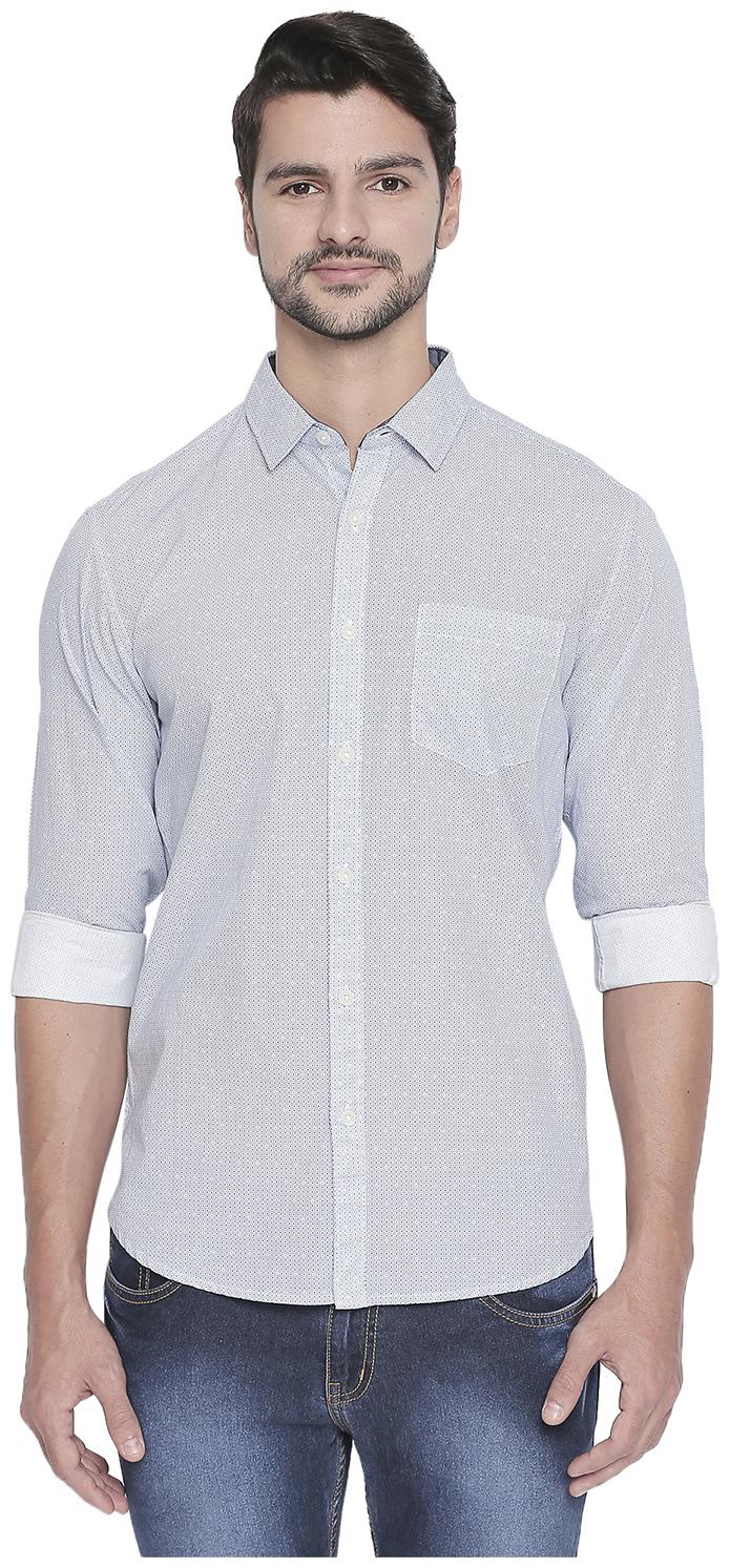 

Byford by Pantaloons Men Grey Printed Slim Fit Casual Shirt