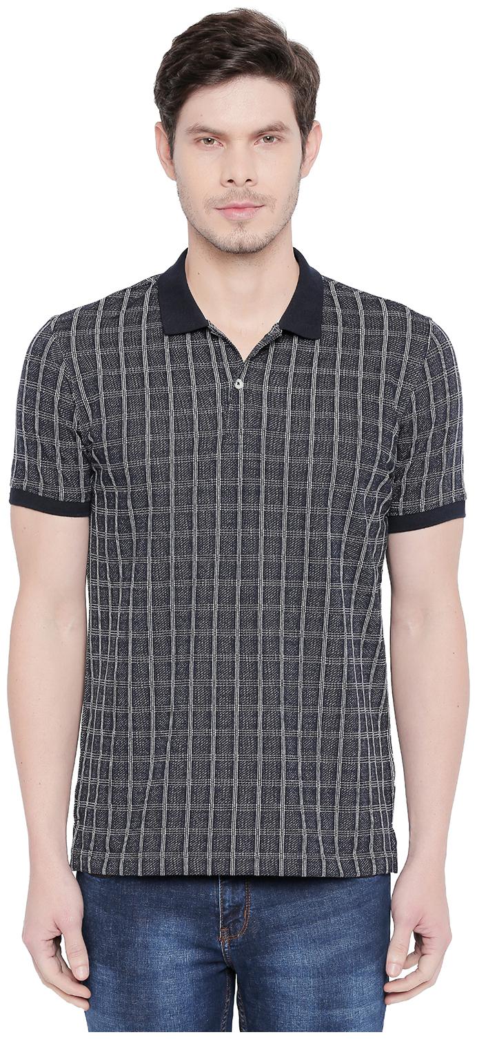 

Byford by Pantaloons Men Black Slim fit Cotton Blend Polo collar T-Shirt - Pack Of 1