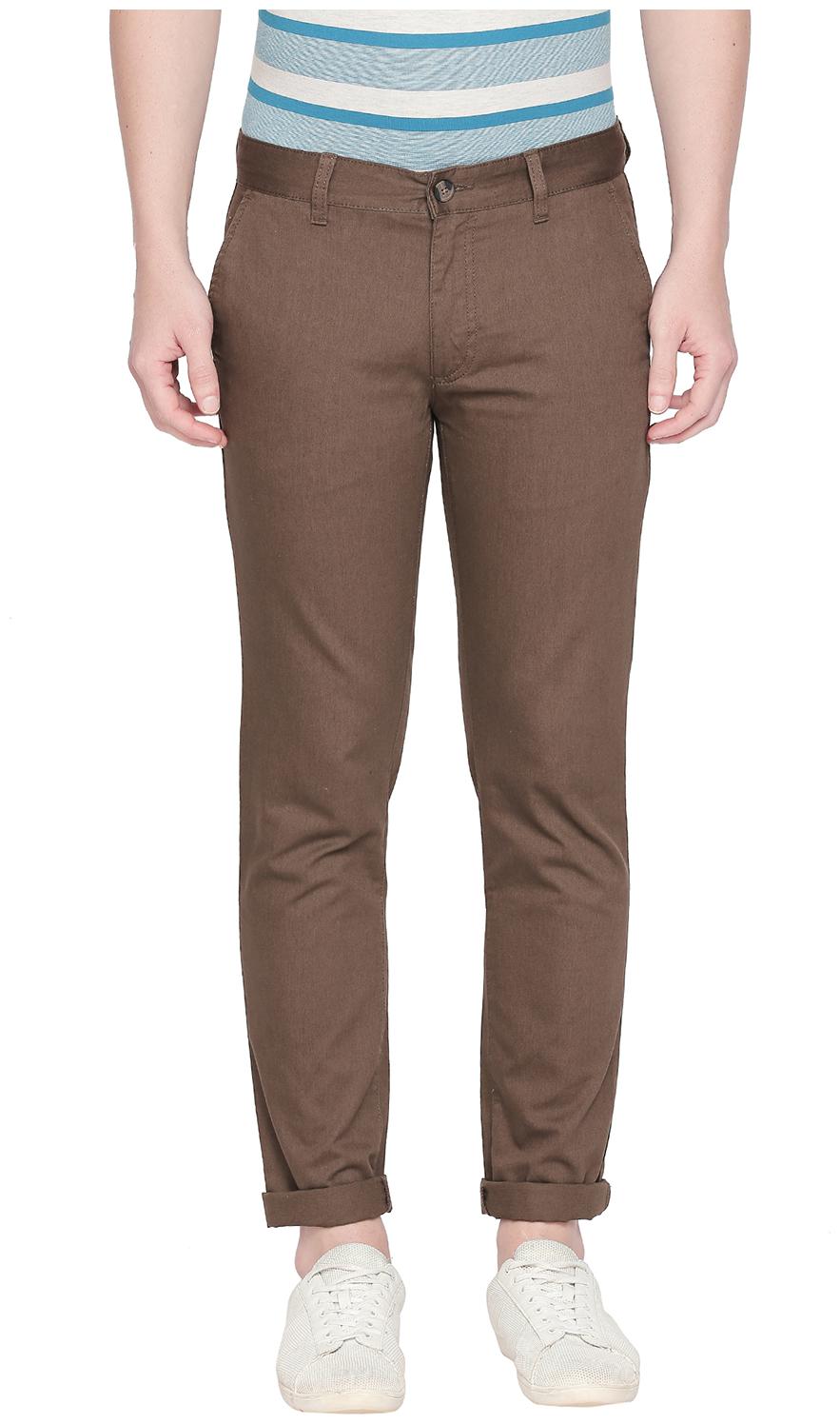 

Byford by Pantaloons Men Brown Solid Slim fit Regular trousers