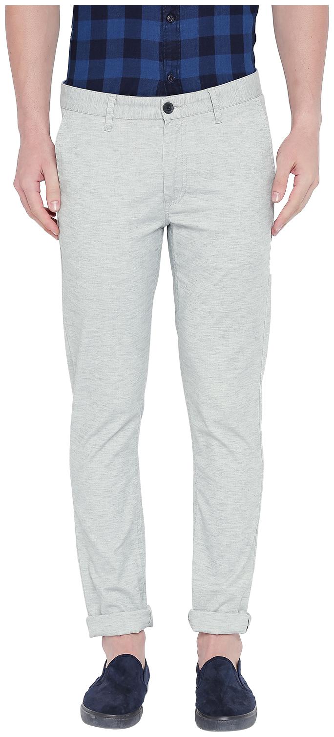 

Byford by Pantaloons Men Grey Solid Slim fit Regular trousers