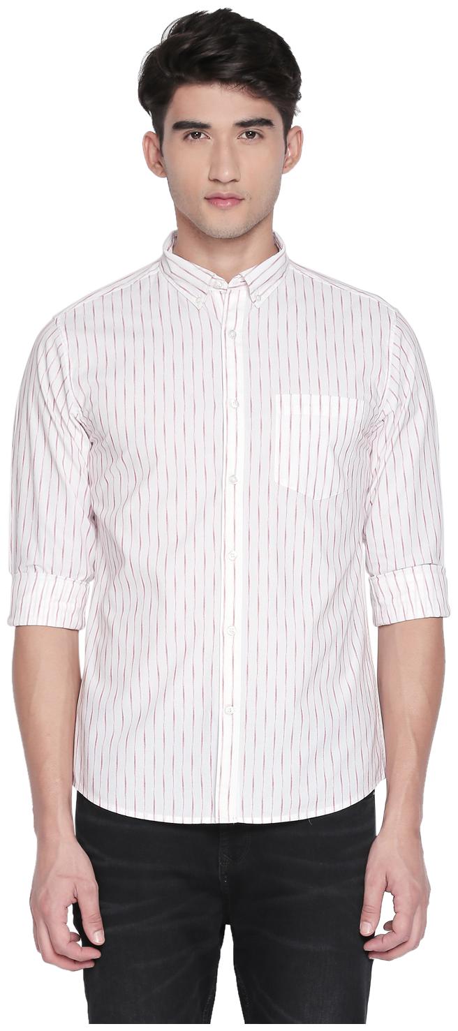 

Byford By Pantaloons Men White Vertical Stripes Regular Fit Casual Shirt