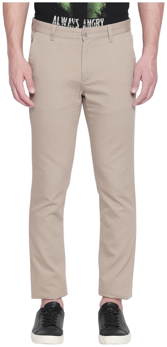 

Byford By Pantaloons Men Beige Solid Slim fit Regular trousers