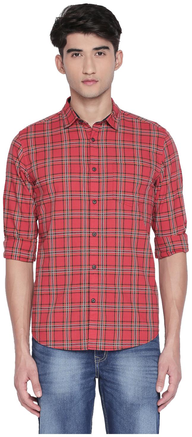 

Byford By Pantaloons Men Pink Checked Regular Fit Casual Shirt