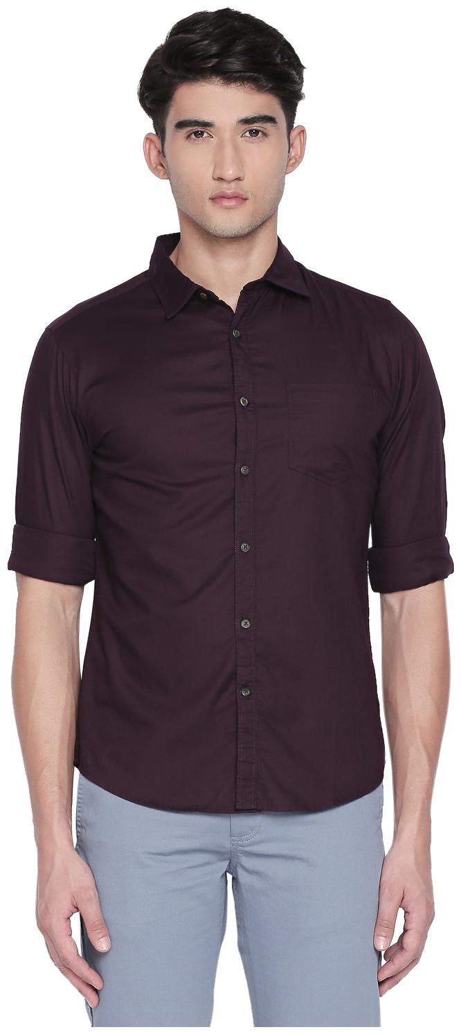 

Byford By Pantaloons Men Purple Solid Regular Fit Casual Shirt