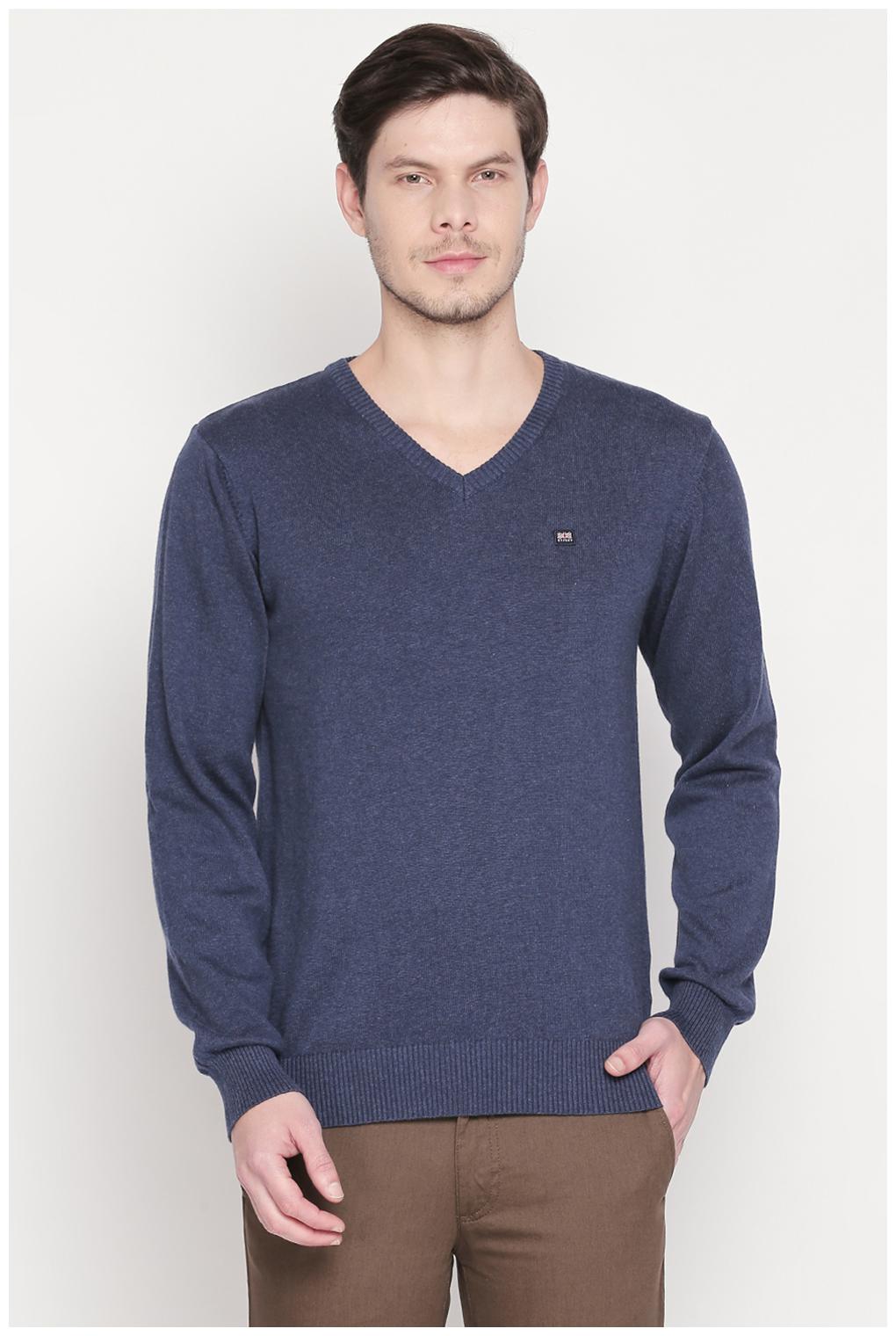 

Byford By Pantaloons Men Navy blue V neck Pullover