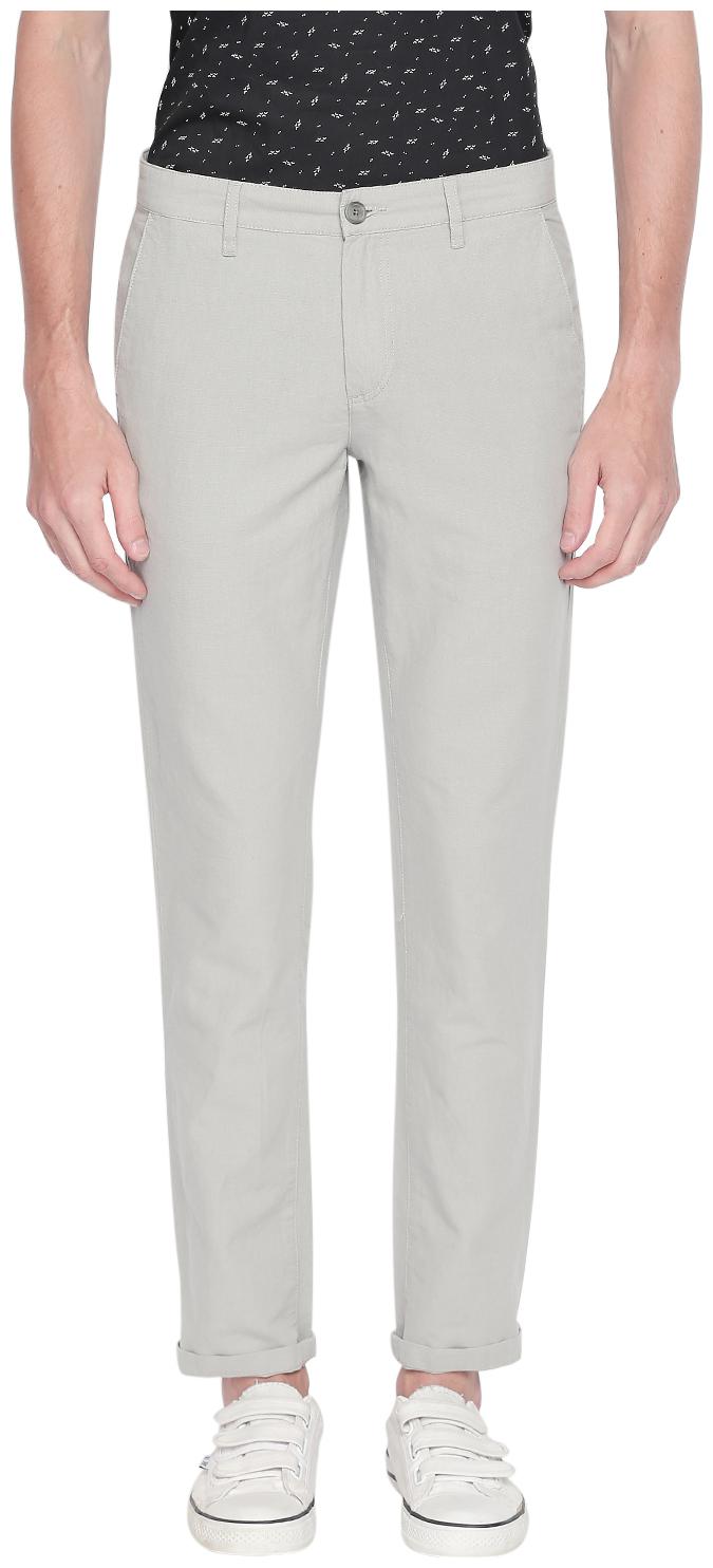 

Byford by Pantaloons Men Grey Solid Slim fit Regular trousers
