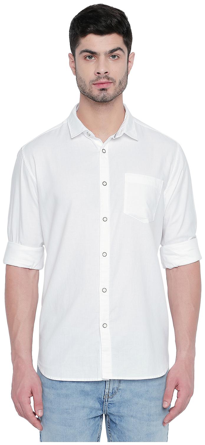 

Byford by Pantaloons Men White Solid Slim Fit Casual Shirt