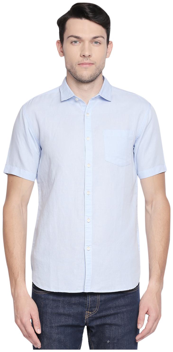 

Byford By Pantaloons Men Blue Solid Regular Fit Casual Shirt