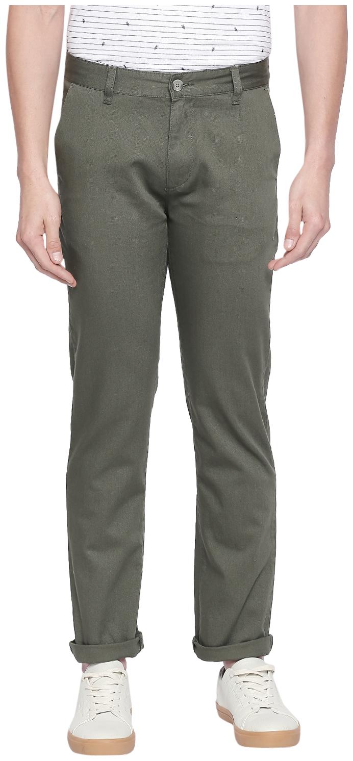 

Byford By Pantaloons Men Green Textured Regular fit Regular trousers