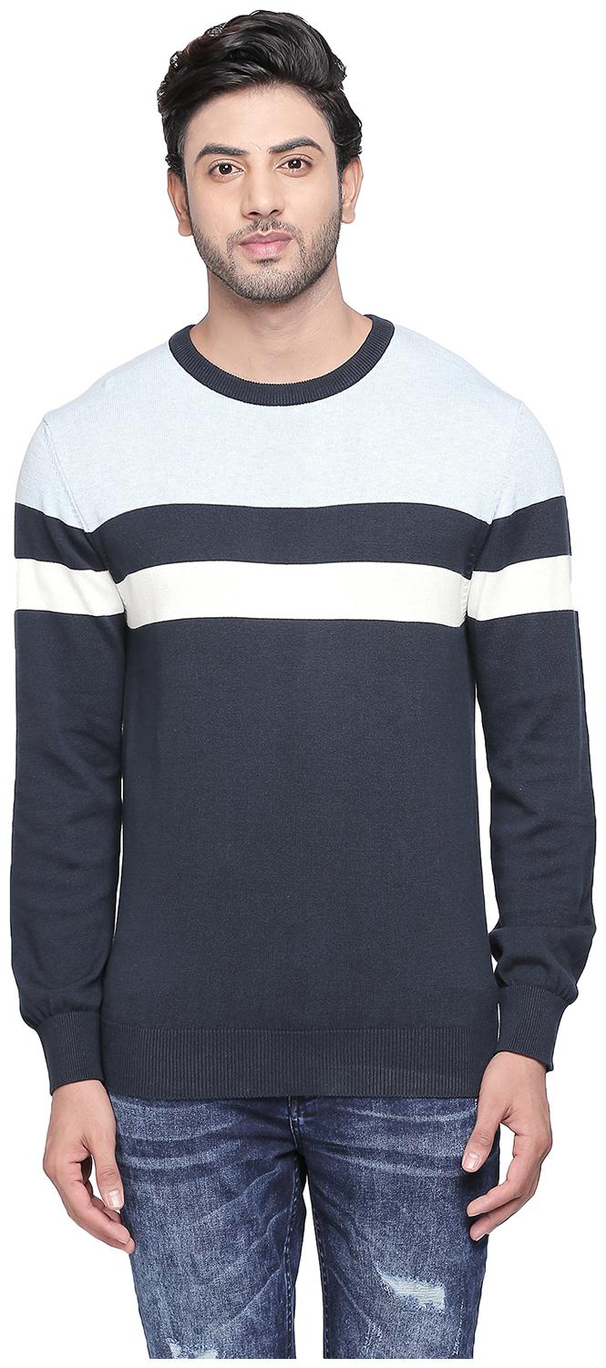 

Byford By Pantaloons Cotton Men Blue Pullover