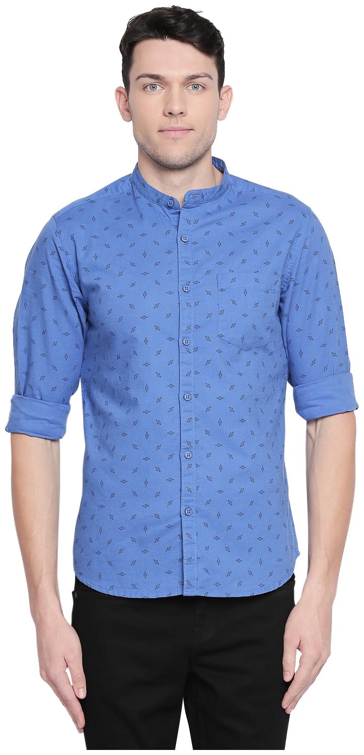 

Byford By Pantaloons Men Blue Printed Regular Fit Casual Shirt