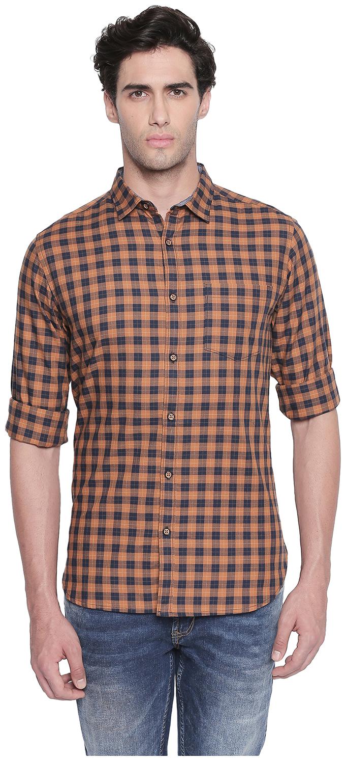 

Byford By Pantaloons Men Brown Checked Slim Fit Casual Shirt