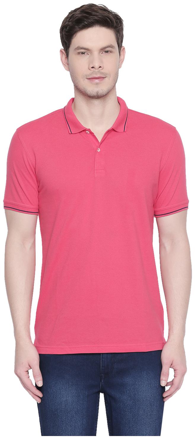 

Byford By Pantaloons Men Pink Regular fit Cotton Polo collar T-Shirt - Pack Of 1