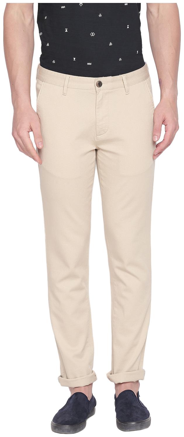 

Byford by Pantaloons Men Cream Solid Slim fit Regular trousers
