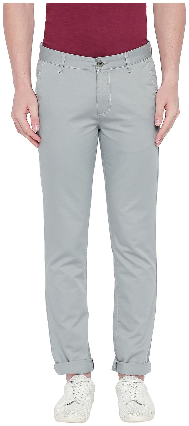 

Byford by Pantaloons Men Grey Solid Slim fit Regular trousers