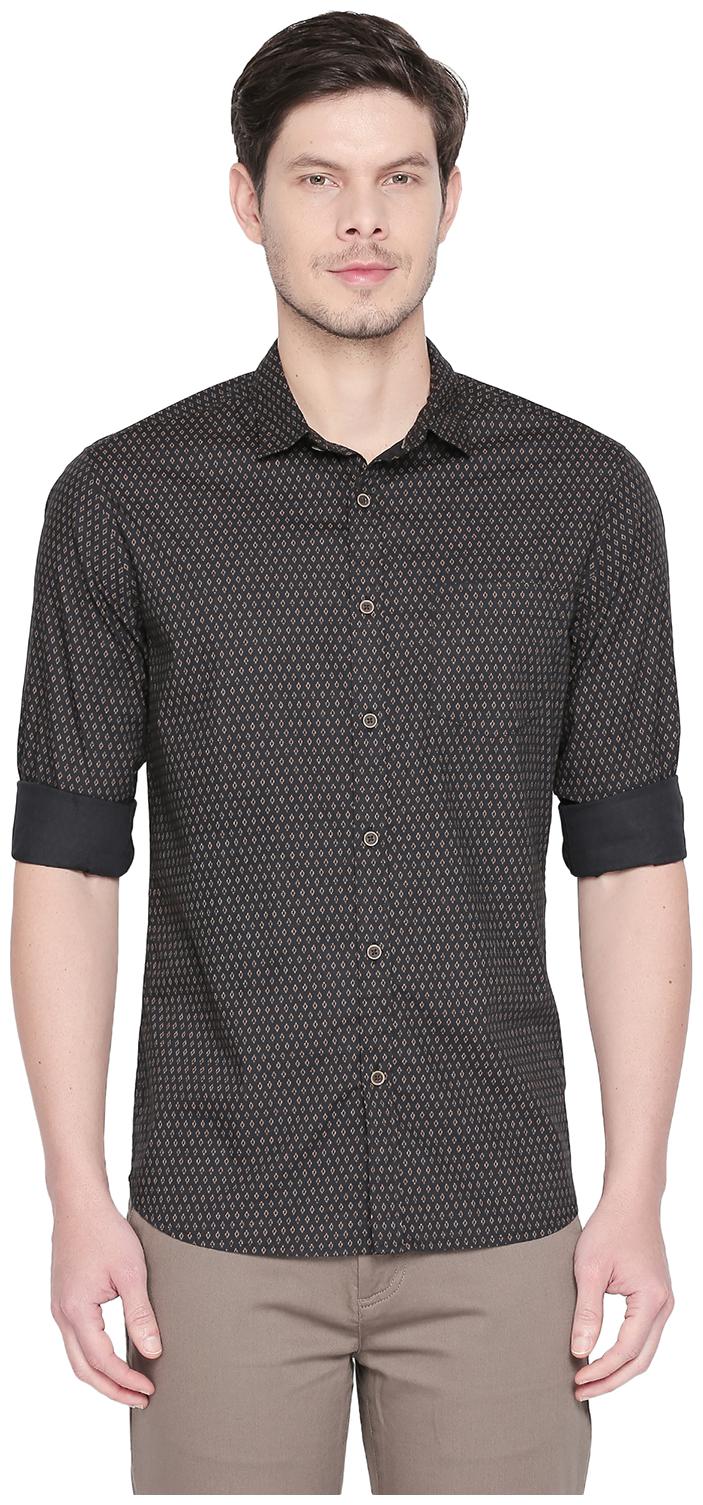 

Byford by Pantaloons Men Black Printed Slim Fit Casual Shirt
