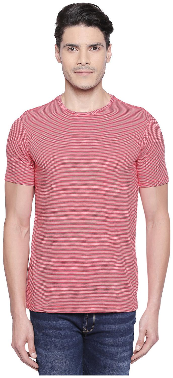 

Byford By Pantaloons Men Pink Regular fit Cotton Round neck T-Shirt - Pack Of 1