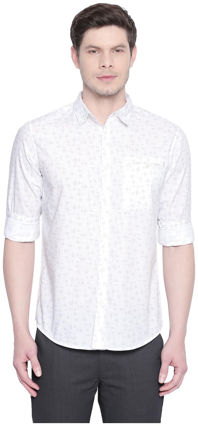 

Byford By Pantaloons Men White Printed Slim Fit Casual Shirt