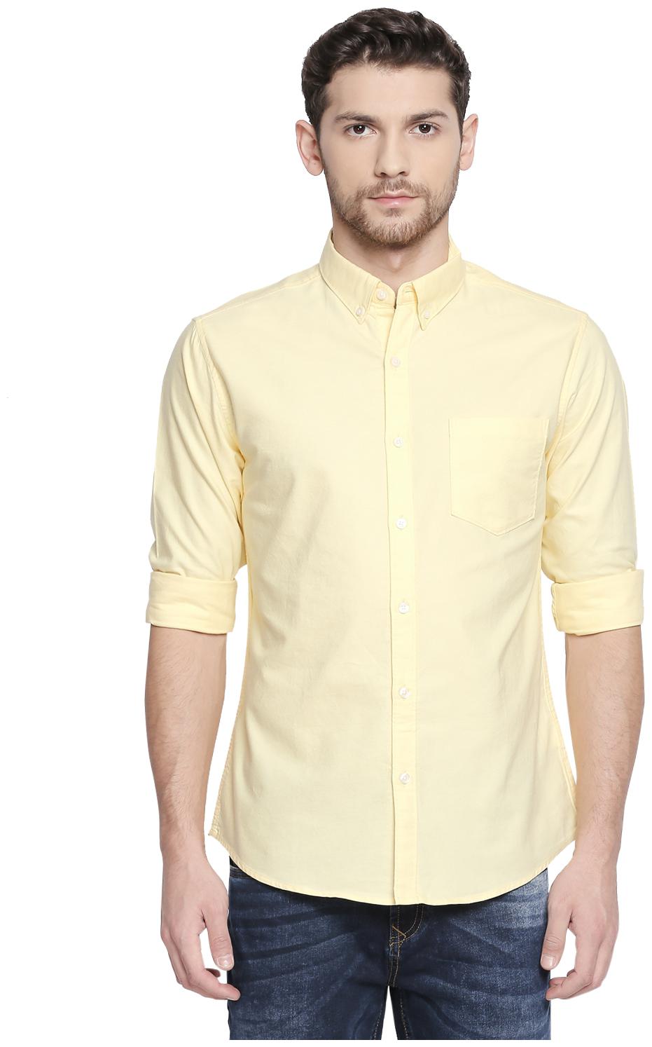 

Byford By Pantaloons Men Yellow Solid Regular Fit Casual Shirt
