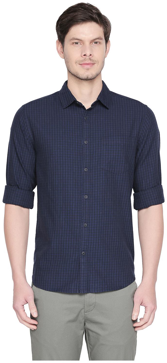 

Byford By Pantaloons Men Blue Vertical Stripes Slim Fit Casual Shirt