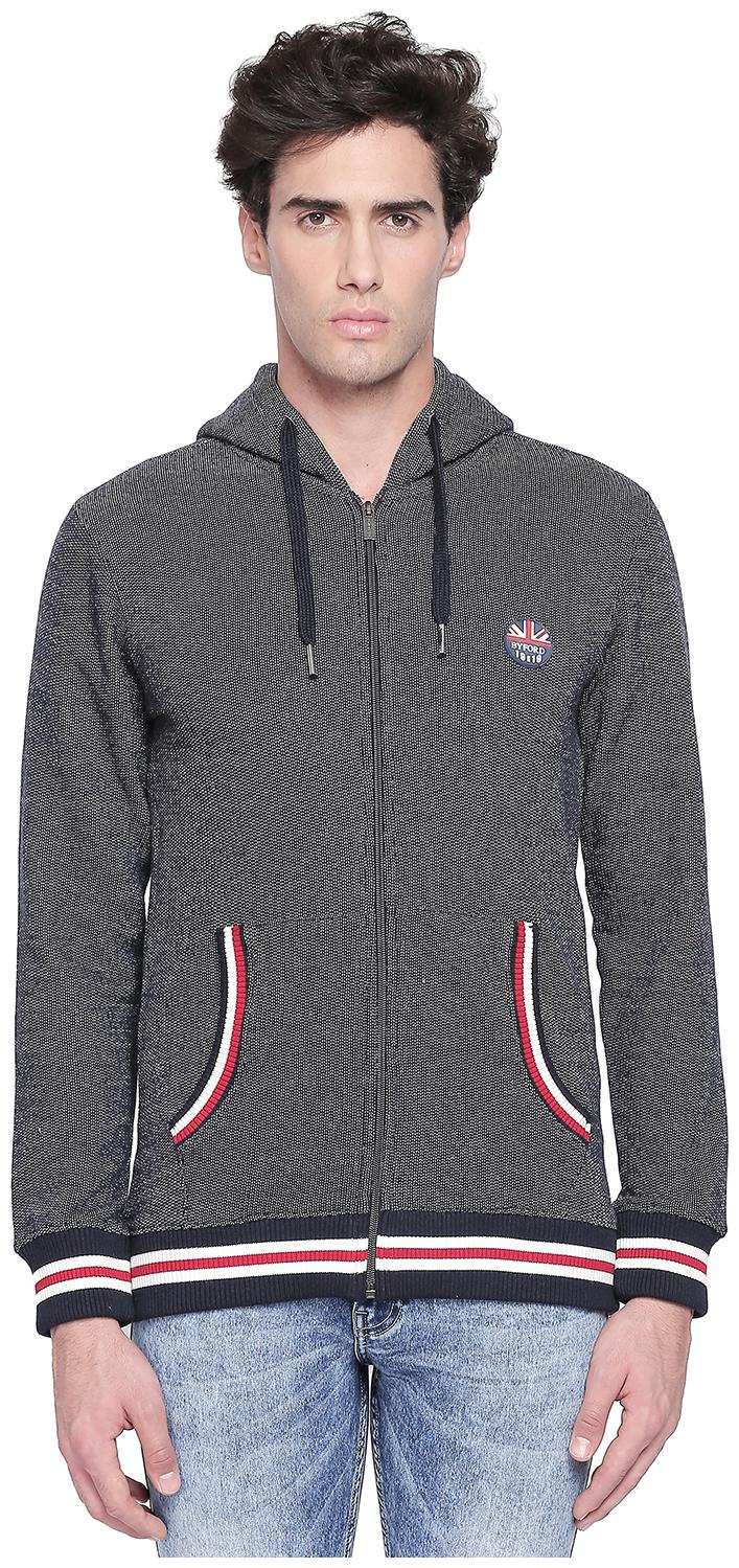 

Byford By Pantaloons Men Grey Hooded Sweatshirt