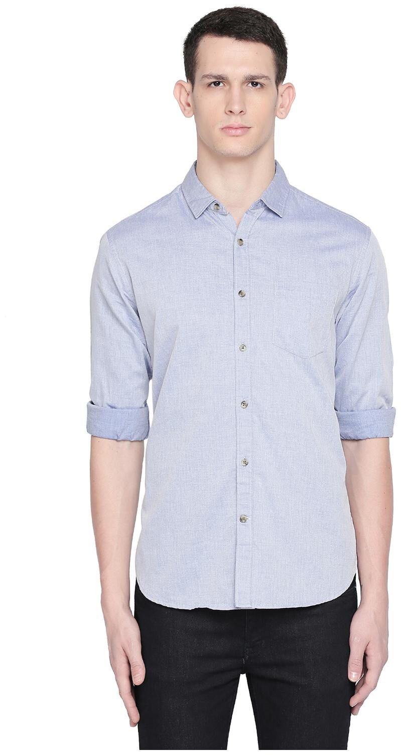 

Byford by Pantaloons Men Blue Solid Slim Fit Casual Shirt